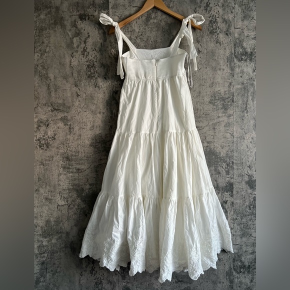 Cotton simple puffy dress with adjustable straps maxi dress western vibe boho - Picture 5 of 14